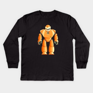 Cute Orange Droid Kids Long Sleeve T-Shirt